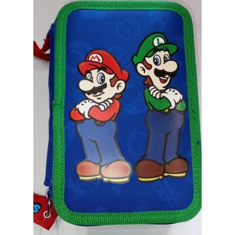 Astuccio portapenne a 3 cerniere Completo Super Mario