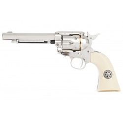 Umarex SAA .45 Co2 (GK Custom 6mm Version) Metal Revolver (Nickel Pearl) - Cowboy Police Version
