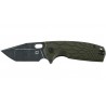 FOX/VOX CORE TANTO FOLDING KNIFE STAINLESS STEEL N690co TOP SHIELD BLACK STONEWASHED BLD FRN OD GREEN HDL