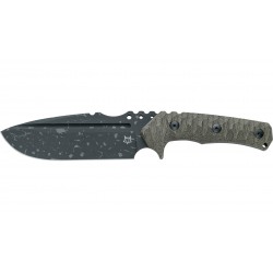 FOX Wander Tactical Uro fixed Blade stainless steel Niolox Acid washed Blade, Micarta Od green Handle