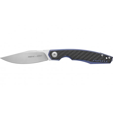 VIPER  BELONE coltello chiudibile, lama acciaio M390 satinata, manico Titanio blu e fibra di carbonio V5970BLFC